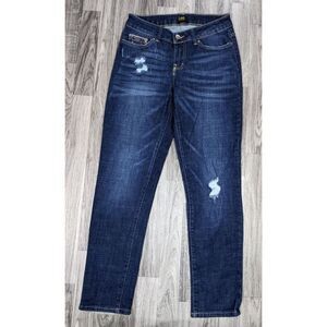 (3/$35) Lee Size 4 Medium Modern Series Distressed Straight Leg Denim Blue Jeans